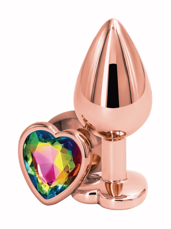 korek analny rear assets rose gold heart m multikolor - zdjęcie produktu