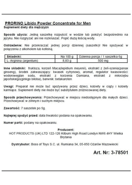 supl diety ero prorino black line potency powder concentrate - galeria 1