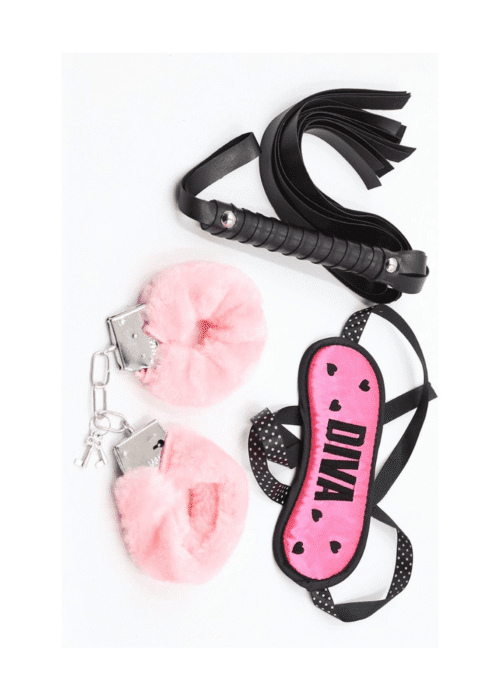 zestaw fetish fever bondage rozowo czarny - zdjęcie produktu