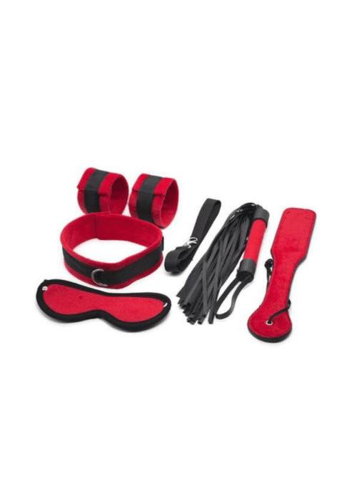 zestaw pejcz bondage czerwono czarny - zdjęcie produktu