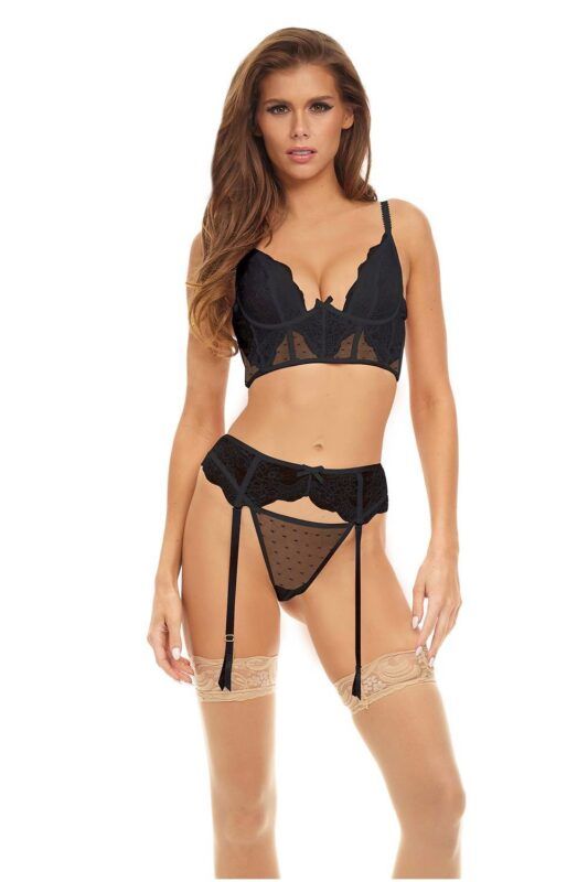 komplet bielizny bombshell boudoir peek a boo czarny - zdjęcie produktu