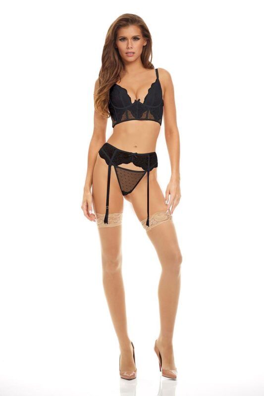 komplet bielizny bombshell boudoir peek a boo czarny - galeria 1