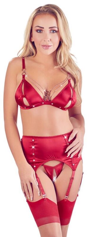 komplet bielizny bra and suspender set czerwony - zdjęcie produktu