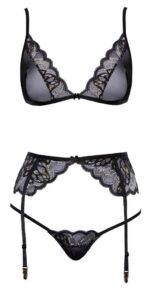 komplet bielizny bra suspender set czarny 2 - galeria 2