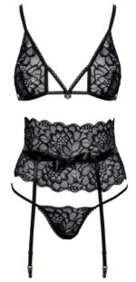 komplet bielizny suspender set czarny - galeria 2