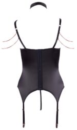 gorset i stringi maerina otwarty czarny - galeria 8