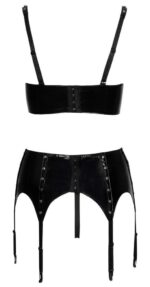 komplet bielizny vinyl shelf bra set czarny - galeria 8
