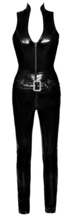 kostium winylowy jumpsuit net czarny - galeria 8