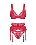 komplet bielizny cupide desir 3 czesciowy czerwony - galeria 1