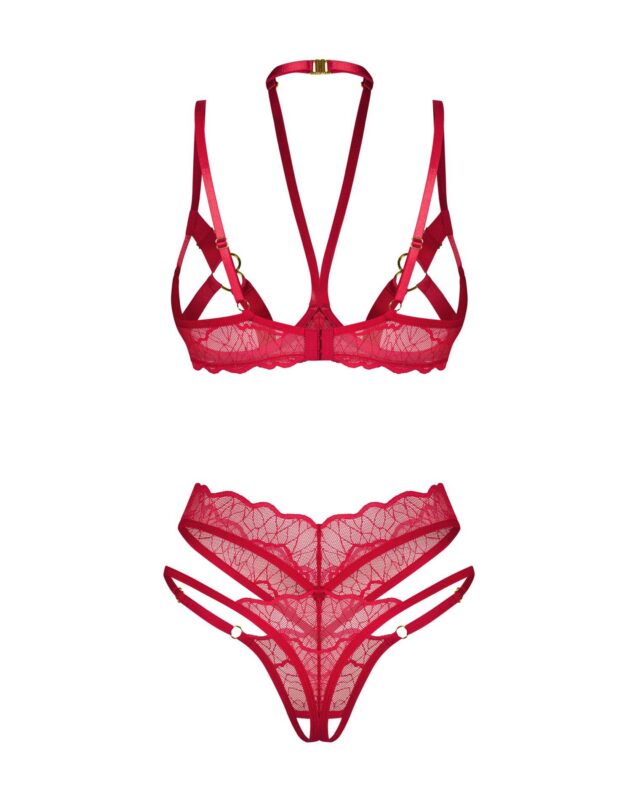 komplet bielizny cupide desir 2 czesciowy otwarty czerwony - galeria 1