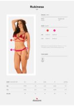 komplet bielizny rubinesa 2 czesciowy czerwony - galeria 6