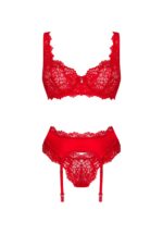 komplet bielizny amor cherris 3 czesciowy czerwony - galeria 4