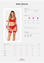 komplet bielizny amor cherris 3 czesciowy czerwony - galeria 6