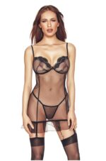 koszulka nocna i stringi palmina black l xl - zdjęcie produktu