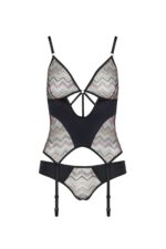 gorset i stringi lagerta czarny - galeria 5
